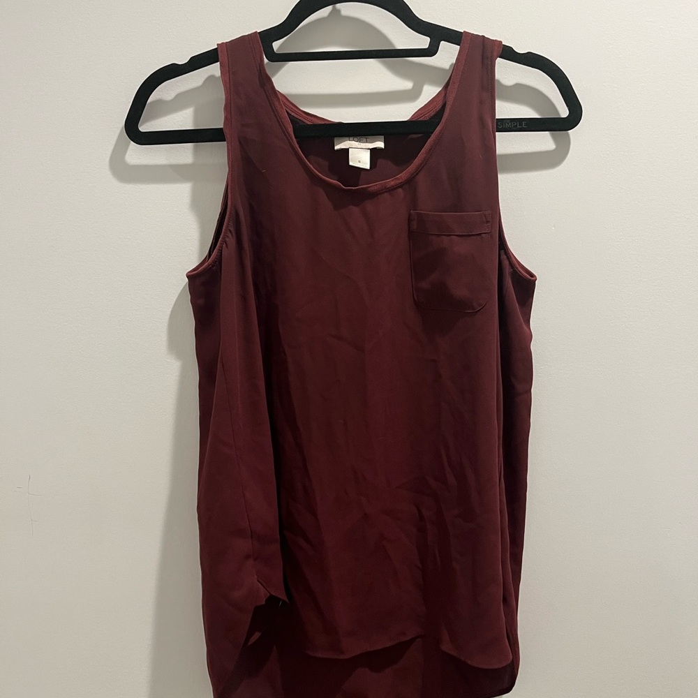 Women's Burgundy Sleeveless Blouse